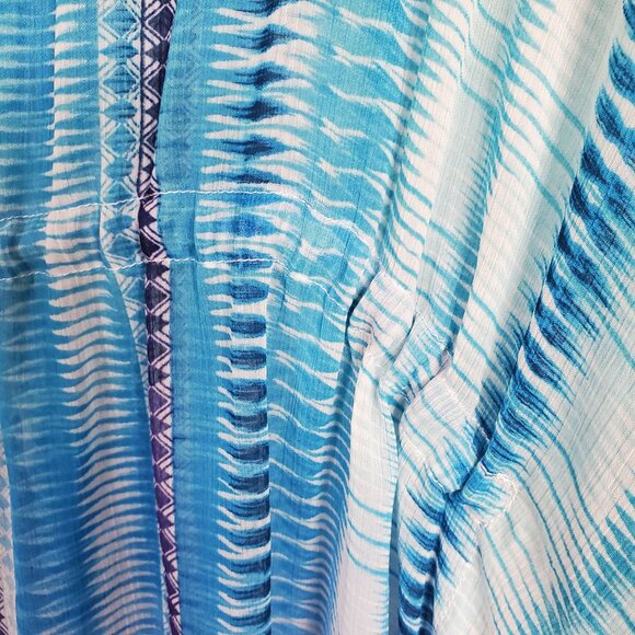 Bleu Rod Beattie Size S M Tunic Sheer Beach Swimwear Cover Up Ombre Blue Purple - Picture 10 of 10